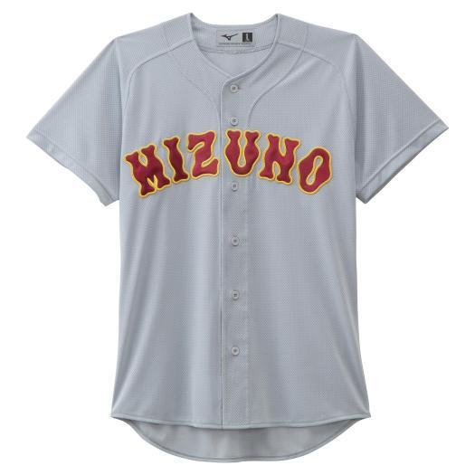 Mizuno Pro 野球ユニフォーム グレー Lサイズ MIZUNO（ミズノ） 野球 ユニフォームシャツ 公式 シャツ 無地 オープン