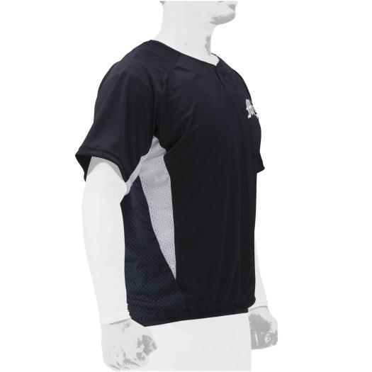 ミズノプロ　野球ウェア Lサイズ ネイビー/ホワイト MIZUNO（ミズノ） 野球 ベースボールシャツ 公式 ミズノプロ ビート