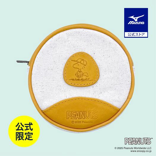 MIZUNO（ミズノ） ミズノ直営店限定 PEANUTS 丸型ポーチ グラブ革 野球 