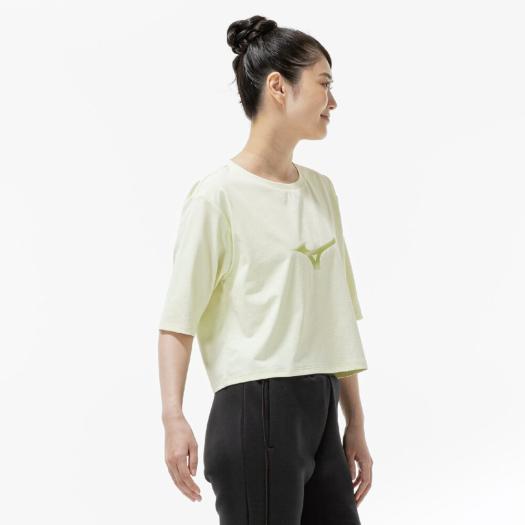 Mizuno グレー/イエロー Tシャツ 2022 MIZUNO（ミズノ） UVカット 紫外線対策 日焼け対策 ストレッチソフト