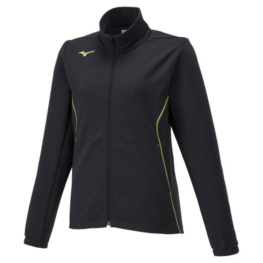 Mizuno トレーニングウェアXL (Women's) ブラック/ライム ミズノ公式 ウォームアップジャケット レディース キャスチャコール
