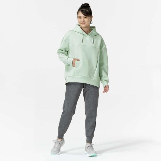 ミズノ ストレッチスウェットプルオーバーフーディ M ソフトミント杢 32MCC332 レディース MIZUNO パーカー スポーツウェア ストレッチスウェットプルオーバーフーディ|32MCC332|ミズノ