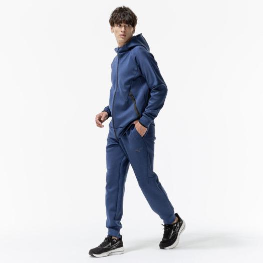 ミズノ公式 ストレッチスウェットパンツ エステートブルー杢 ユニ