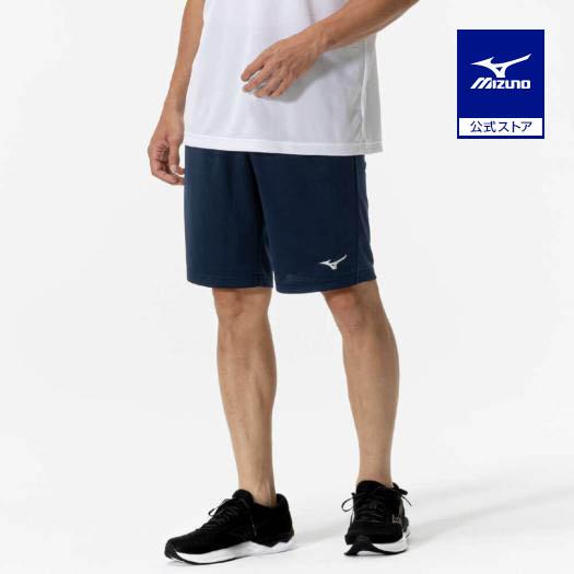 ミズノ公式 ナビドライニットハーフパンツ ドレスネイビー×シルバー