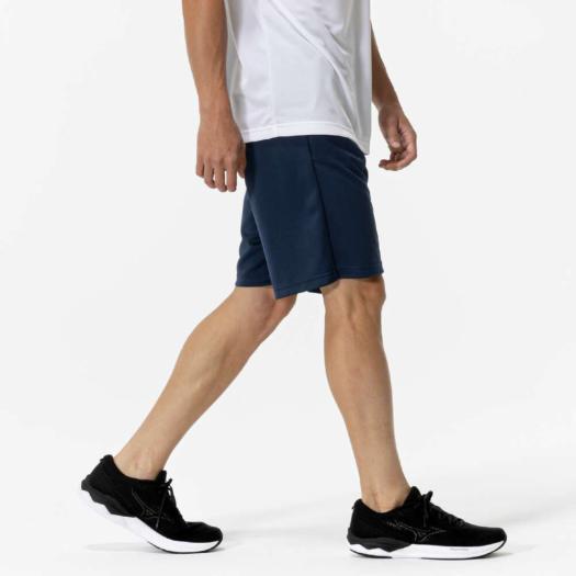 ミズノ公式 ナビドライニットハーフパンツ ドレスネイビー×シルバー