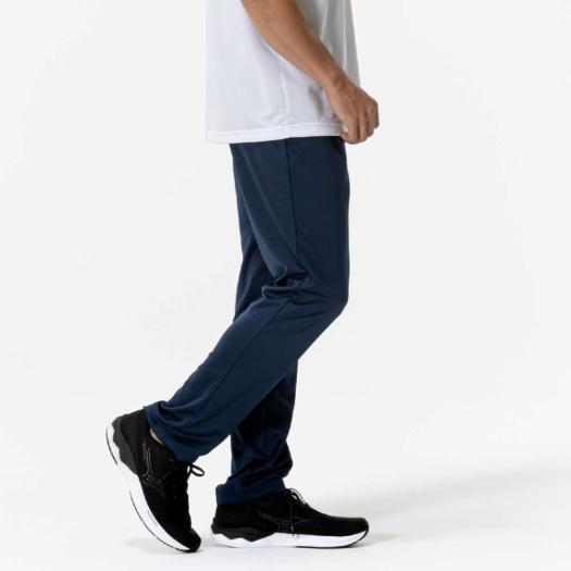 ミズノ公式 ナビドライニットロングパンツ ドレスネイビー×シルバー