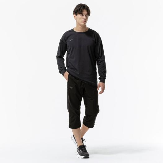ミズノ公式 ストレッチウーブン7分丈パンツ ブラック メンズ