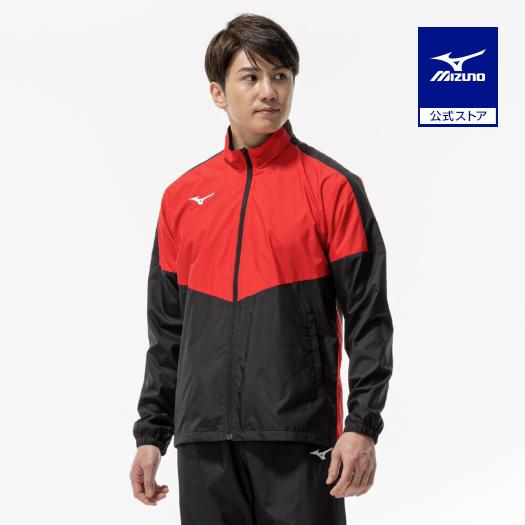 ミズノ/スポーツジャケット 黒/赤 フード付き MIZUNO（ミズノ） ミズノ公式 ウィドブレーカージャケット