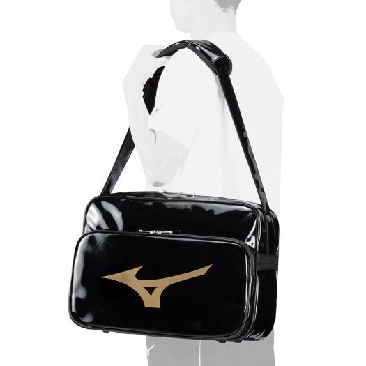 MIZUNO（ミズノ） ミズノ公式 エナメルバッグ ブラックxゴールド 