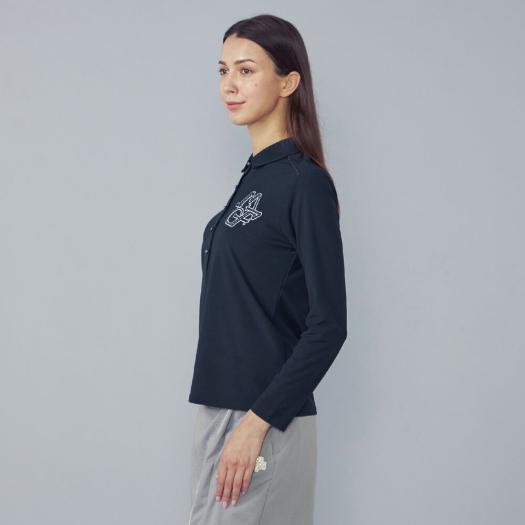 新品　MGF レディース ゴルフシャツ 紺モックネック MIZUNO（ミズノ） ミズノ公式 ゴルフウェア MGFコレクション マイクロ