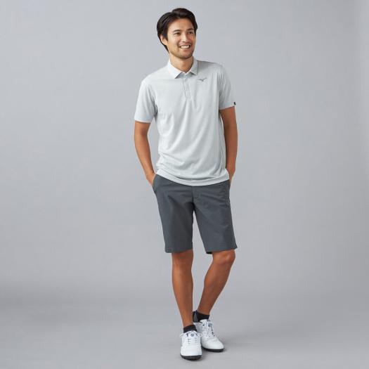 MIZUNO テニスウェア ポロシャツ グレー MIZUNO（ミズノ） ミズノ公式 ゴルフウェア ネクスライト半袖共衿