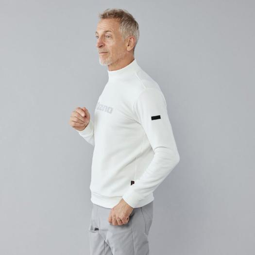 メンズウェア #GENTLEMAN CREW SWEAT - WHITE - MIZUNO（ミズノ） ミズノ公式 ゴルフウェア MIZUNO POLARTECパワー