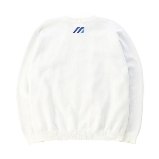 ミズノ公式 モノグラムM クルーネックセーター ユニセックス ホワイト XL MIZUNO（ミズノ） ミズノ公式 ゴルフウェア モノグラムM ワードマーク