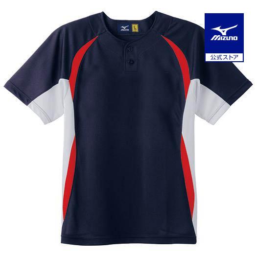 Mizuno キッズ150ウェアセット ネイビー/レッド MIZUNO（ミズノ） 野球 練習着 公式 イージー シャツ ジュニア