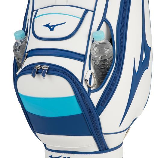 MIZUNO ミズノ公式 Tour Staff キャディバッグ ホワイト×ブルー MIZUNO ミズノ公式 Tour Staff キャディバッグ ホワイト×ブルー