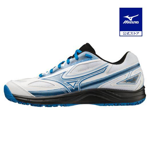 ミズノ(MIZUNO) テニスシューズ ブレイクショット4 ワイド OC 61GB234327 ホワイト×ブルー×ブラック 23cm MIZUNO（ミズノ） ミズノ公式 クレー/砂入り人工芝コート ブレイク