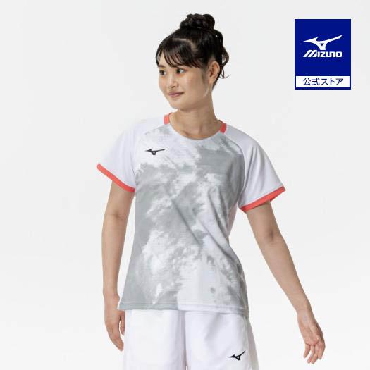 Mizuno テニスウェアセット ホワイト/ブルー/レッド MIZUNO（ミズノ） ソフトテニス バドミントン ゲームシャツ 公式