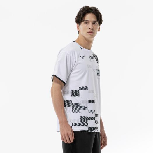 Mizuno 日本体育大学 シャツ ホワイト MIZUNO（ミズノ） ミズノ公式 ゲームシャツ ラケットスポーツ ホワイト