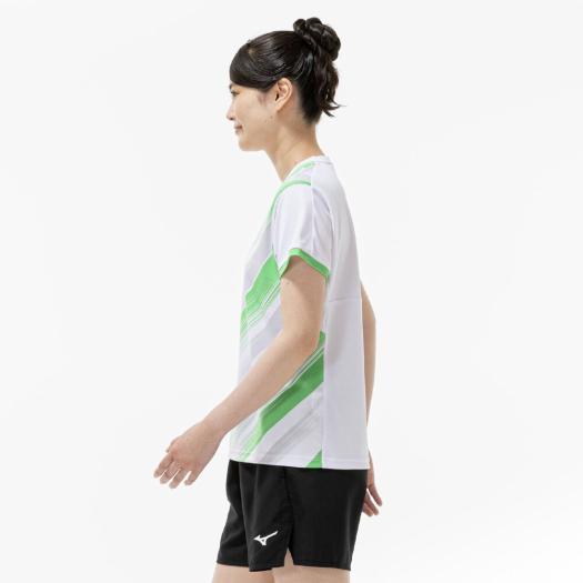 Mizuno Tシャツ ホワイト テニス バトミントン MIZUNO（ミズノ） ソフトテニス バドミントン ゲームシャツ 公式