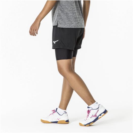 MIZUNO（ミズノ） 卓球 タイツ 公式 ハーフタイツ レディース ブラック
