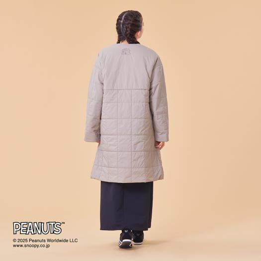 ミズノ公式 PEANUTS/吸湿発熱 ブレスサーモノーカラーパデットコート モカベージュ レディース_1