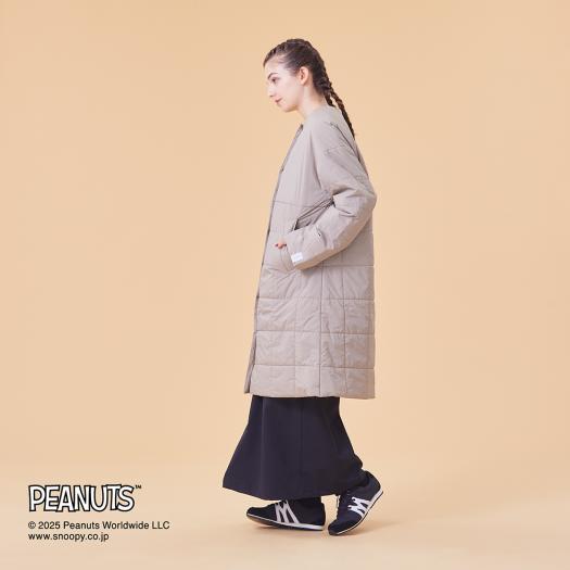 ミズノ公式 PEANUTS/吸湿発熱 ブレスサーモノーカラーパデットコート モカベージュ レディース_2