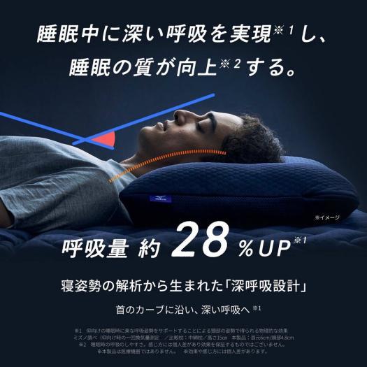 MIZUNO（ミズノ） 深呼吸まくら フィット感 安定感 高反発 通気性 高さ