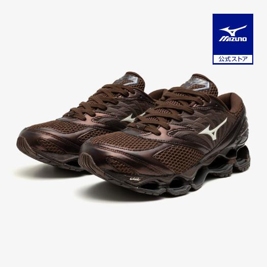 Mizuno ブラウン メッシュスニーカー　WAVE PROPHECY LS MIZUNO（ミズノ） ミズノ公式 WAVE PROPHECY LS ブラウン×オフホワイト