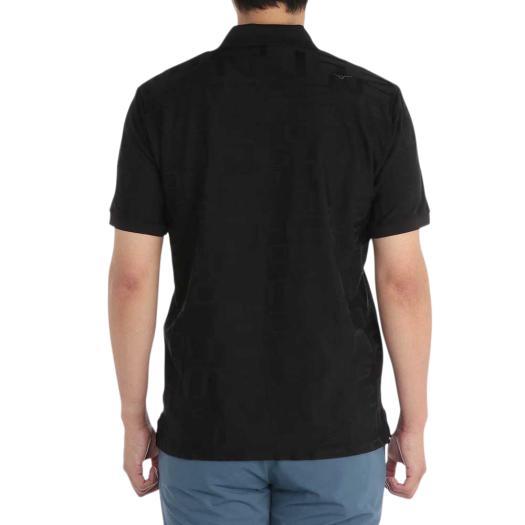 ミズノ公式 ロゴジャガードシャツ 大きいサイズ メンズ ブラック 父の日｜mizuno-shop｜02
