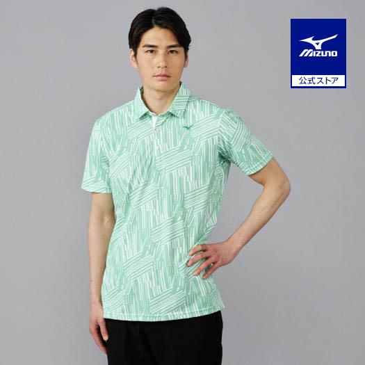MIZUNO（ミズノ） ミズノ公式 ゴルフウェア 総柄プリント半袖共衿