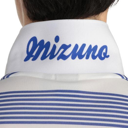 ミズノ公式 ワンポイントボーダー半袖ポロシャツ メンズ ホワイト×ブルー 父の日｜mizuno-shop｜02