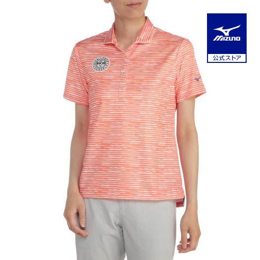 ミズノ公式 レディース クイックドライランダムボーダーポロシャツ コーラルピンクスポーツ シャツ レディース コーラルピンク 店