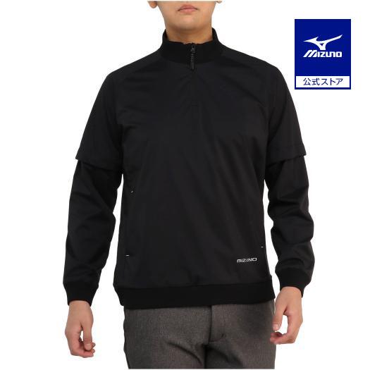 新品 ラッセルノ ゴルフ ハーフジップ プルオーバー ブルゾン ブラック 2XL MIZUNO（ミズノ） ミズノ公式 ゴルフウェア はっ水ハーフジップアップ