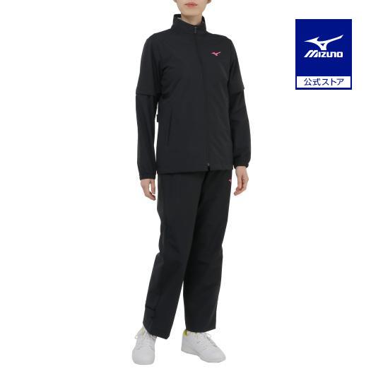 Mizuno レディースレインウェアセット ブラック ミズノ公式 レインスーツ上下セット レディース ブラック 梅雨