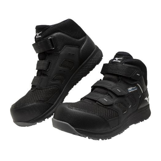 MIZUNO 安全靴 オールマイティ ブラック ベルクロ MIZUNO（ミズノ） ミズノ公式 オールマイティWU 22H ベルト/ハイカット