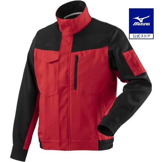 ミズノ　ワークジャケット(通年素材) ［ユニセックス］ S 96：ブラック×レッド　F2JE018696 MIZUNO（ミズノ） ミズノ公式 ワークジャケット 通年素材 メンズ