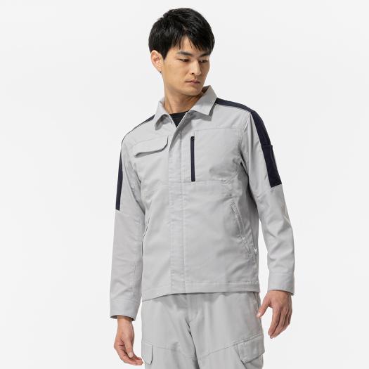 ミズノ　ワークジャケット(春夏/制電素材)［ユニセックス］ M 04：ライトグレー×ネイビー　F2JE158004 MIZUNO（ミズノ） ミズノ公式 ワークジャケット 春夏/制電素材 ユニ