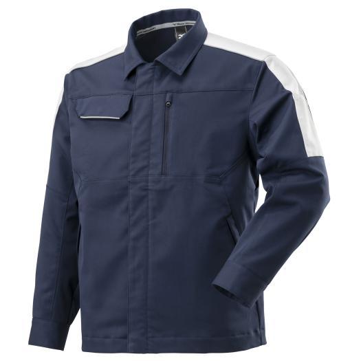 ミズノ　ワークジャケット(通年向け) ［ユニセックス］ 3XL-8 14：ネイビー×ライトグレー　F2JE158114 MIZUNO（ミズノ） ミズノ公式 ワークジャケット ストレッチ 制電 ユニ