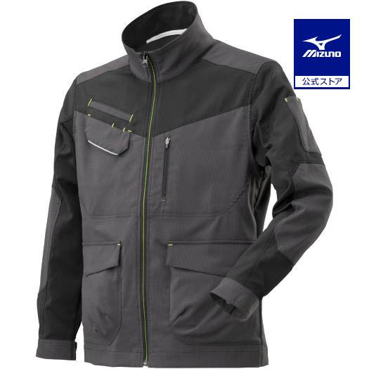 ミズノ　ワークジャケット(春夏素材)[ユニセックス] 3XL-8 08：チャコール×ブラック　F2JE219408 MIZUNO（ミズノ） ミズノ公式 ワークジャケット 春夏素材 ユニセックス
