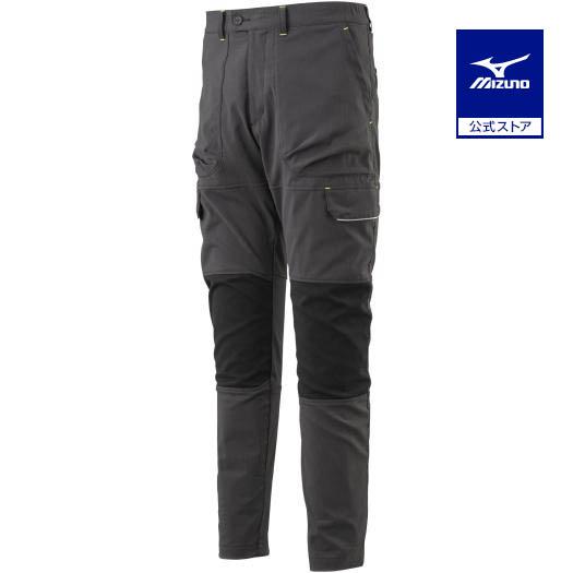 ミズノ　ワークパンツ(春夏素材)[ユニセックス] XL 08：チャコール×ブラック　F2JF219408 MIZUNO（ミズノ） ミズノ公式 ワークパンツ ストレッチ 制電/春夏用