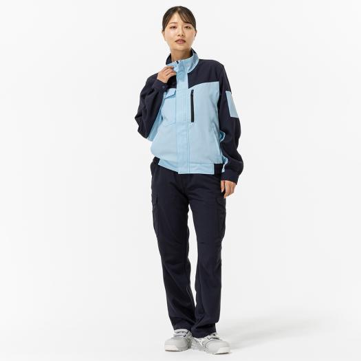 ミズノ フリースジャケット ライトブルー/ネイビー MIZUNO（ミズノ） ミズノ公式 ワーク パンツ ストレッチ 制電/春夏用
