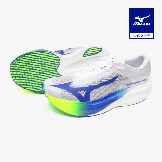 ミズノ　ハイパーワーププロ　ホワイト×ブルー×イエロー　28.0㎝ MIZUNO（ミズノ） ミズノ公式 HYPERWARP PURE ランニング ホワイトX