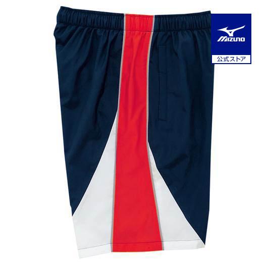 ミズノ(MIZUNO) 水泳 ジュニア トレーニングクロスハーフパンツ ジャージ N2JD742186 ネイビー×レッド 140cm MIZUNO（ミズノ） ミズノ公式 トレーニングクロスハーフパンツ