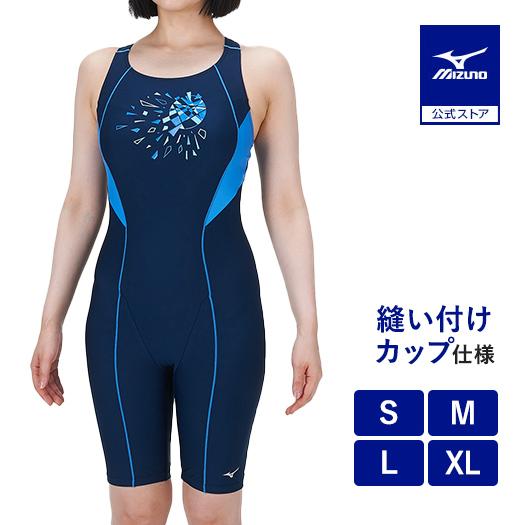 Mizuno スポーツ用水着 レディース L ネイビー/ブルー MIZUNO（ミズノ） ミズノ公式 アクアフィットネス用オールインワン
