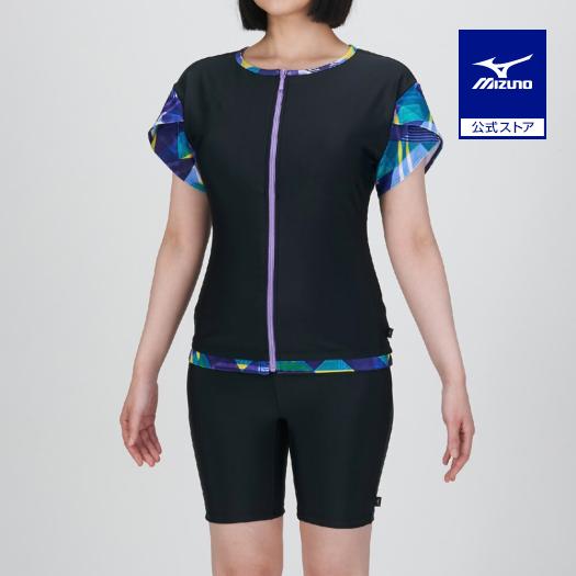 MIZUNO ミズノ公式 アクアフィットネス用セパレーツ ボタン付 ブラック