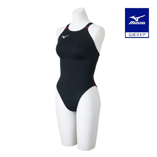 Mizuno 競泳水着 黒/赤 MIZUNO（ミズノ） ミズノ公式 競泳用ローカット マスターズバック