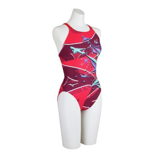 Mizuno 競泳水着 赤 MIZUNO（ミズノ） ミズノ公式 競泳練習用ミディアムカット レッド