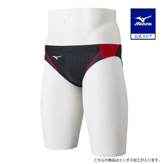 MIZUNO（ミズノ） ミズノ公式 競泳用Vパンツ ジュニア ブラック×レッド