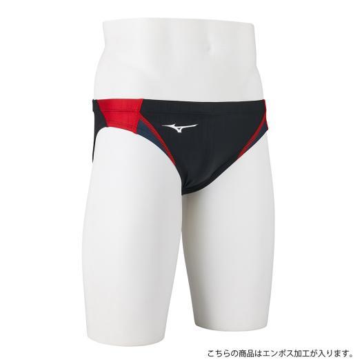 MIZUNO（ミズノ） ミズノ公式 競泳用Vパンツ ジュニア ブラック×レッド