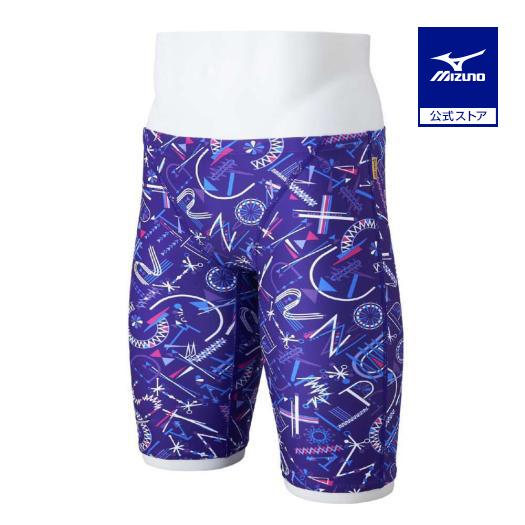 Mizuno スポーツ用水着 ロングスパッツ　紫・青 MIZUNO（ミズノ） ミズノ公式 競泳練習用ハーフスパッツ バイオレット